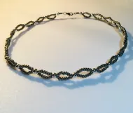 Dark Silver Beaded Choker