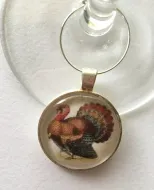 Set of Turkey Wine Glass Charms