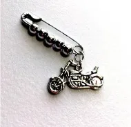 Motorcycle Safety Pin Charm
