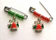 Christmas Bell Safety Pin Charm