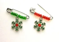 Christmas Snowflake Safety Pin Charm