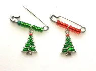 Christmas Tree Safety Pin Charm