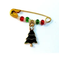 Star Topped Christmas Tree Safety Pin