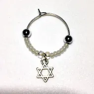 Star of David Wineglass Charm Set