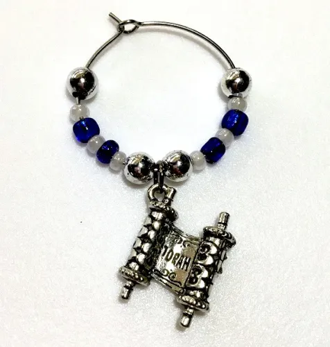 Torah Wineglass Charm Set of 6