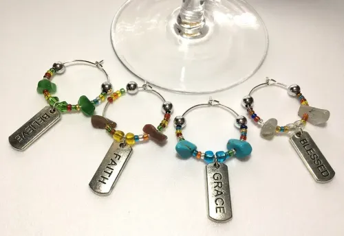 Inspirational Wineglass Charm Set of 4